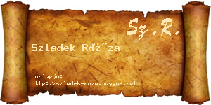 Szladek Róza névjegykártya